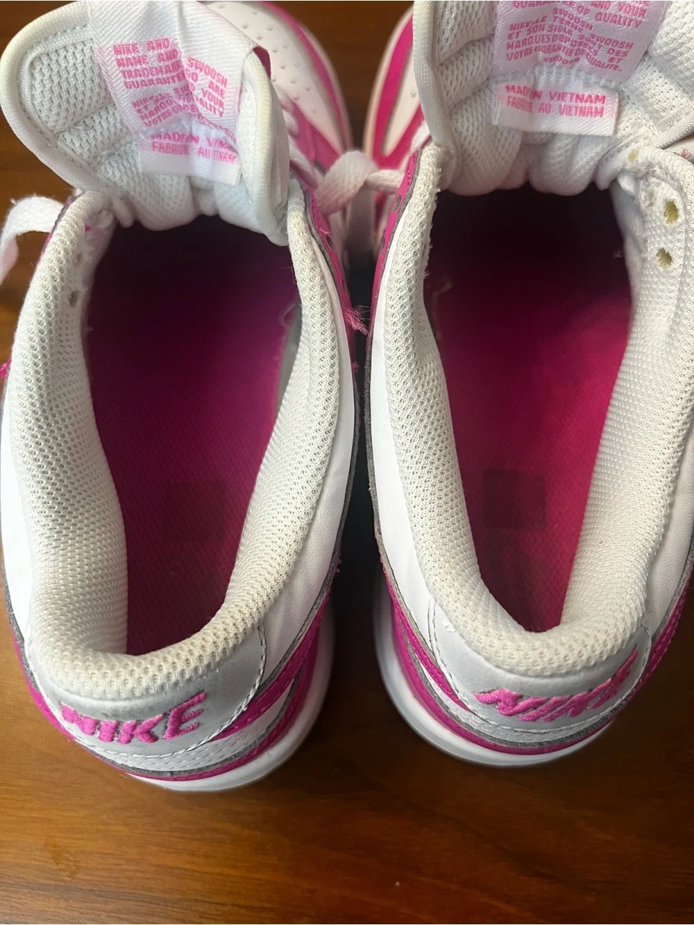 Nike White and Hot Pink Low-Top Sneakers